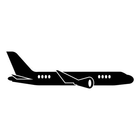 Airplane Icon Black Vectorのイラスト素材