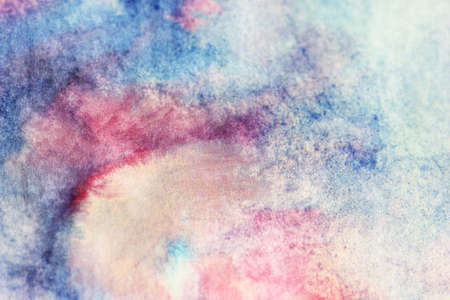 Blue and soft pink watercolor smudgesの写真素材
