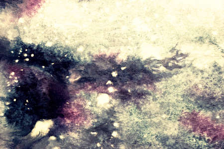 abstract dark blue watercolor smudges and white splatter の写真素材