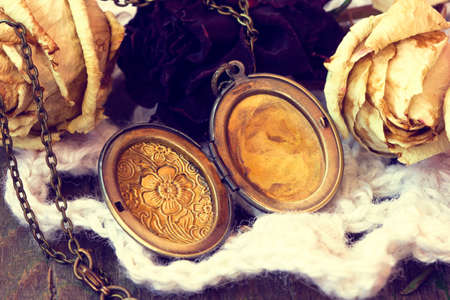 beautiful antique locketの写真素材