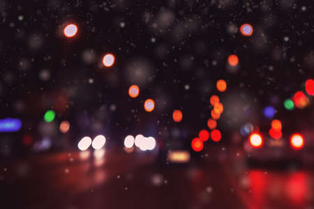 dark night blurred , city roadの写真素材