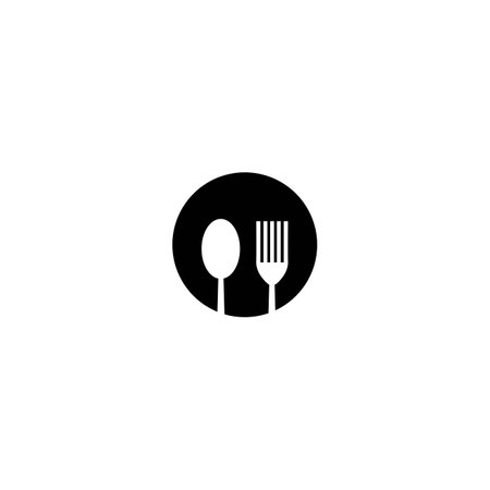 fork and spoon icon vector illustration template designのイラスト素材