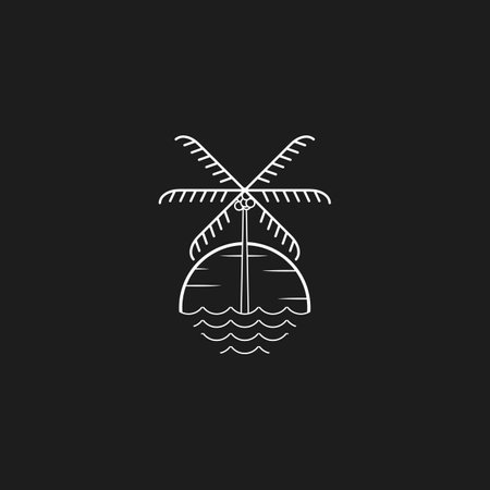 Palm tree summer logo template vector illustrationのイラスト素材