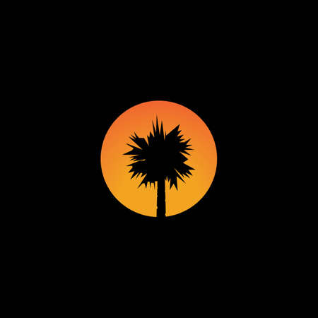 Palm tree summer logo template vector illustrationのイラスト素材