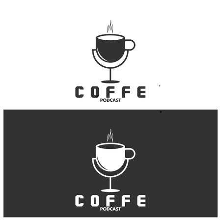 coffe and podcast icon vector illustration template designのイラスト素材