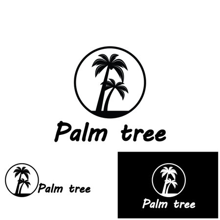 Palm tree summer logo template vector illustrationのイラスト素材