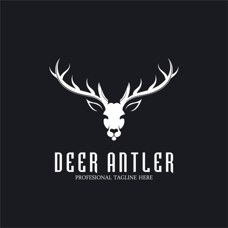 deer antler simple luxury icon vector illustration template designのイラスト素材