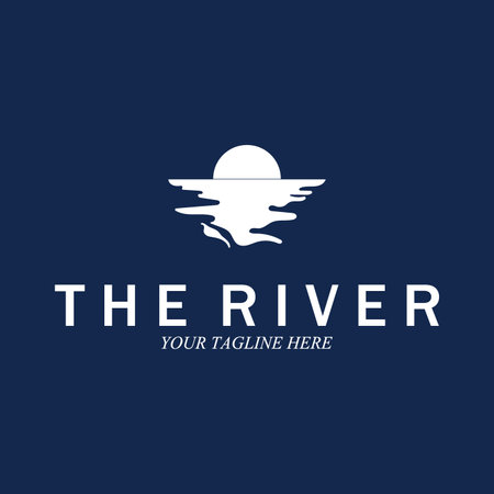 River logo icon vector illustration template designのイラスト素材