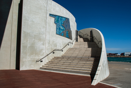 Impressive modern architecture with sweeping stairs of the WA Maritime Museumのeditorial素材