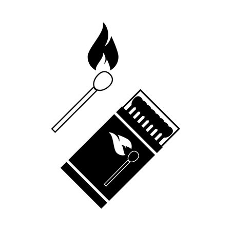 wooden match icon vector template illustration logo designのイラスト素材