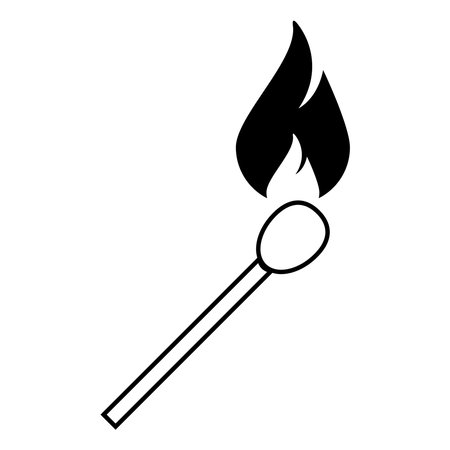 wooden match icon vector template illustration logo designのイラスト素材
