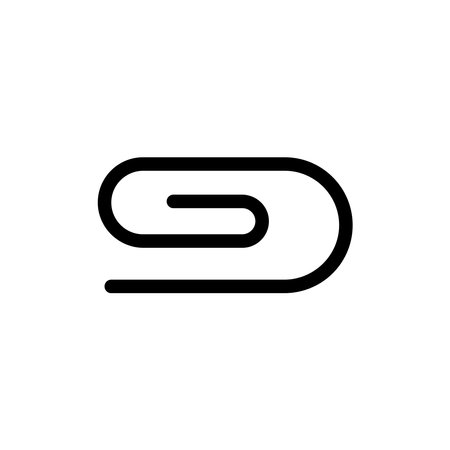 Flat paperclip icon vector template illustration logo designのイラスト素材