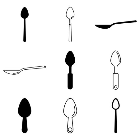 spoon icon vector template illustration logo designのイラスト素材