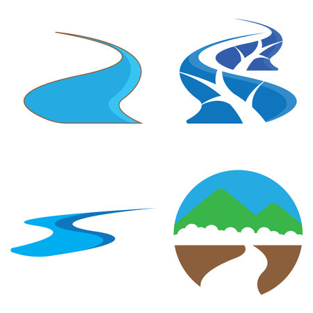 river icon vector template illustration logo designのイラスト素材