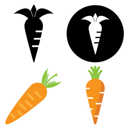 carrot icon vector template illustration logo designのイラスト素材
