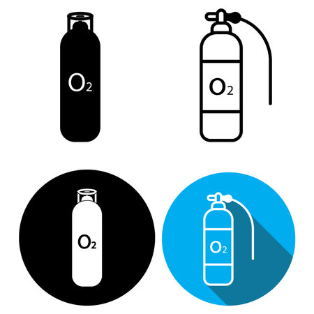 oxygen cylinder icon vector template illustration logo designのイラスト素材