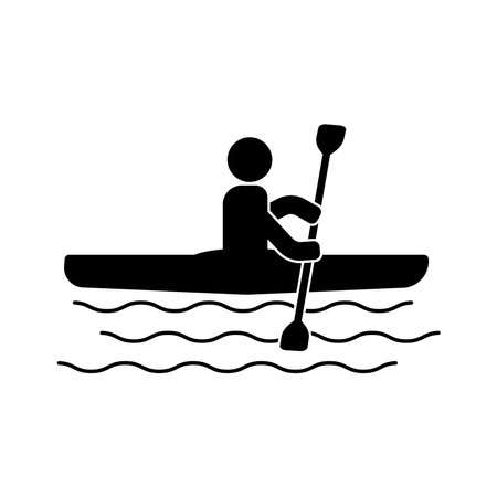 kayaking icon vector template illustration logo designのイラスト素材