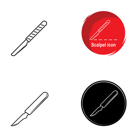 scalpel icon vector template illustration logo designのイラスト素材