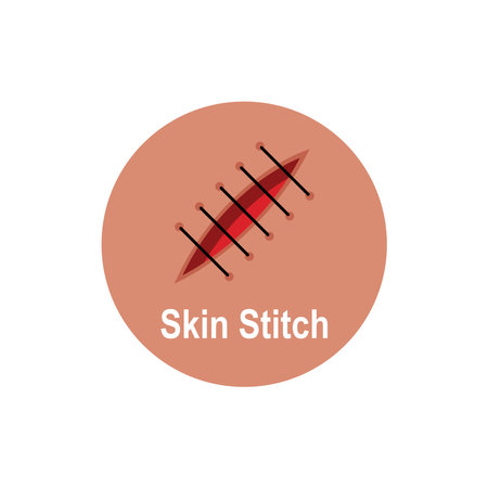 skin stitch icon vector template illustration logo designのイラスト素材