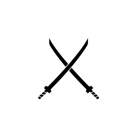 katana icon vector template illustration logo designのイラスト素材