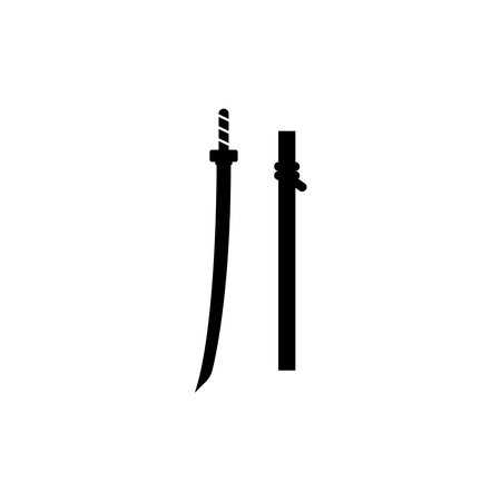 katana icon vector template illustration logo designのイラスト素材