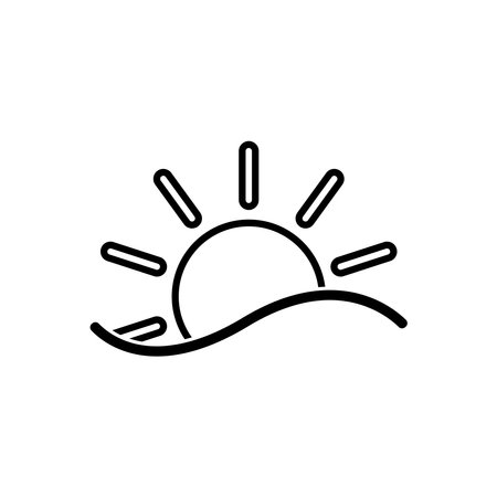 sunrise icon vector template illustration logo designのイラスト素材