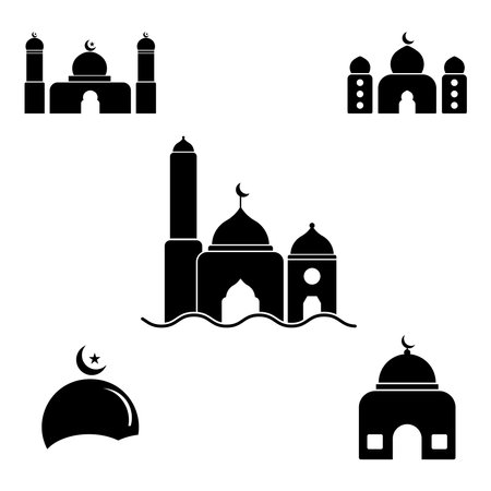 mosque icon vector template illustration logo designのイラスト素材