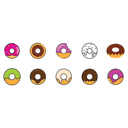 donut icon vector template illustration logo designのイラスト素材
