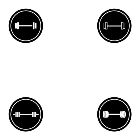barbell icon vector template illustration logo designのイラスト素材