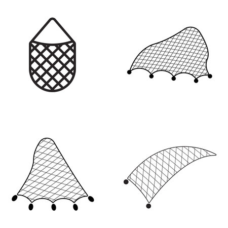 fishing net set icon vector template illustration logo designのイラスト素材