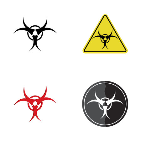 set of biological hazard icons vector template illustration designのイラスト素材