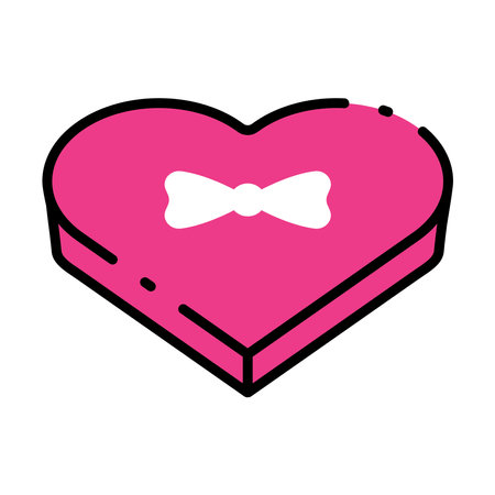 valentine's day heart shaped box icon vector template illustration logo designのイラスト素材