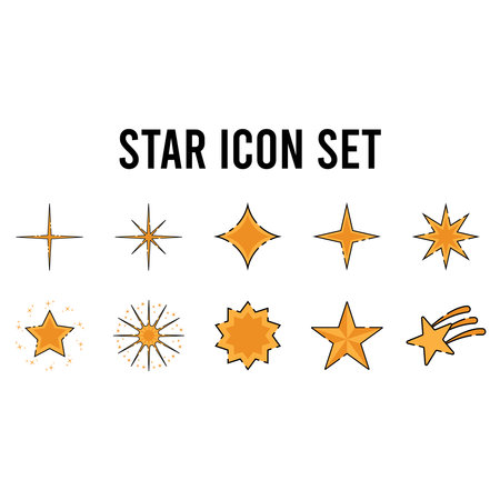 star icon set vector template illustration logo design