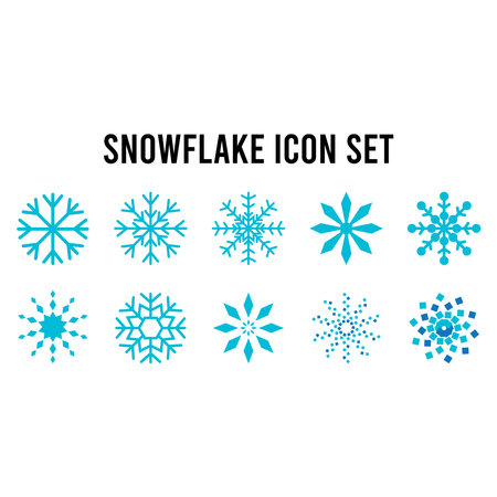 icon set of snowflakes, ornaments vector template illustration logo designのイラスト素材