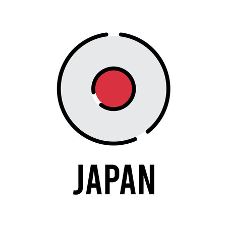 japanese flag icon vector template illustration logo design background wallpaperのイラスト素材