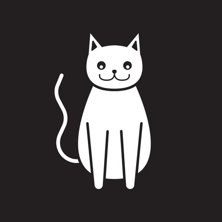 cat icon, cat head vector template illustration logo designのイラスト素材