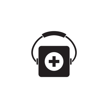 Simple line art representing a first aid kit, perfect for conveying emergency preparedness or medical assistanceのイラスト素材
