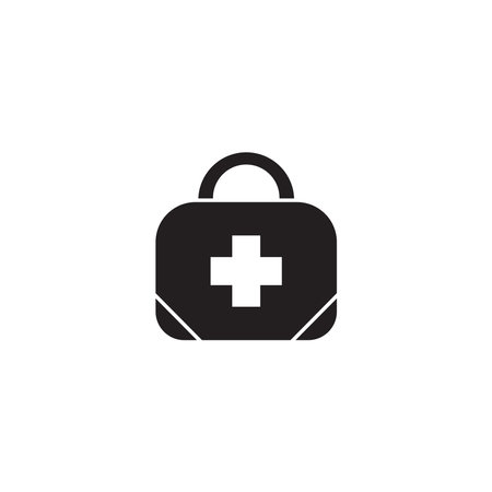 Simple line art representing a first aid kit, perfect for conveying emergency preparedness or medical assistanceのイラスト素材