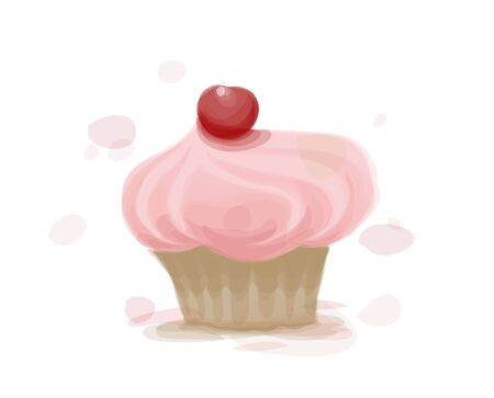 Watercolor style vector cake  EPS10 image 