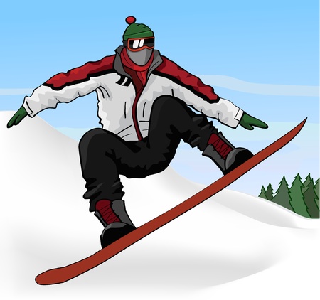 Jumping snowboarderのイラスト素材