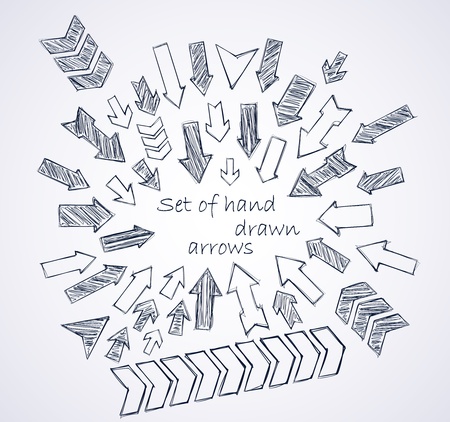 Set of vector hand drawn arrowsのイラスト素材