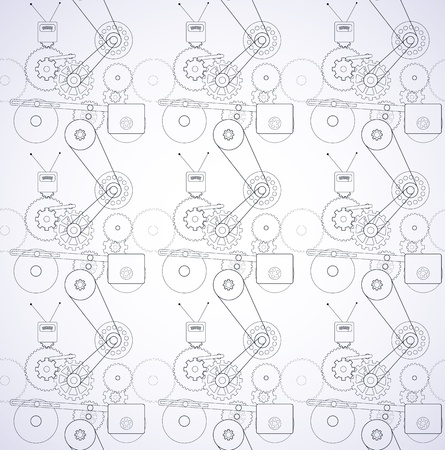 Seamless mechanism texture, vector image.のイラスト素材