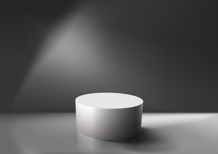 Realistic empty white podiumのイラスト素材