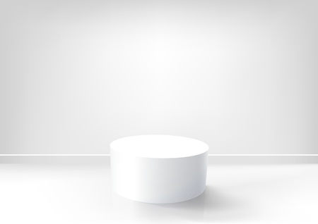 Vector white podium in an empty white room. のイラスト素材