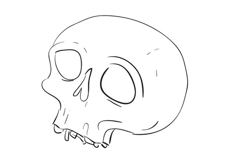 cartoon style skull, simple vector illustration のイラスト素材