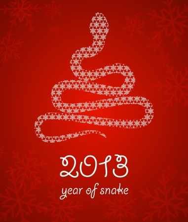 New year background with a stylized snakeのイラスト素材
