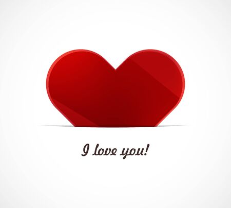 glossy heart in a paper pocket. のイラスト素材