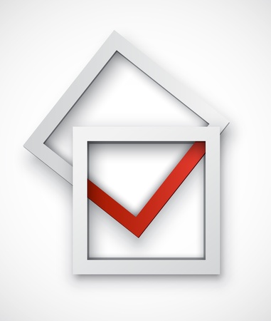 Conceptual image of a tick in a boxのイラスト素材