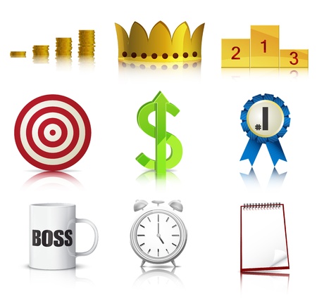 Set of detailed business concept iconsのイラスト素材