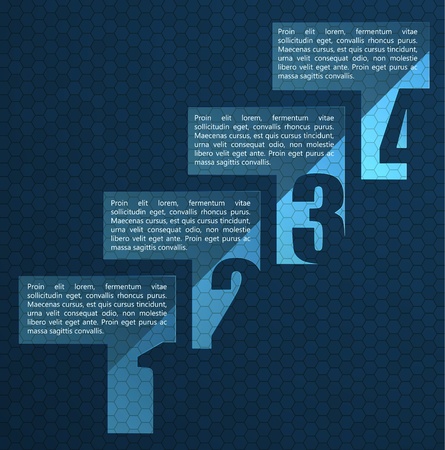 Arrow shaped glass labels for a development conceptのイラスト素材